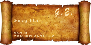 Gerey Eta névjegykártya